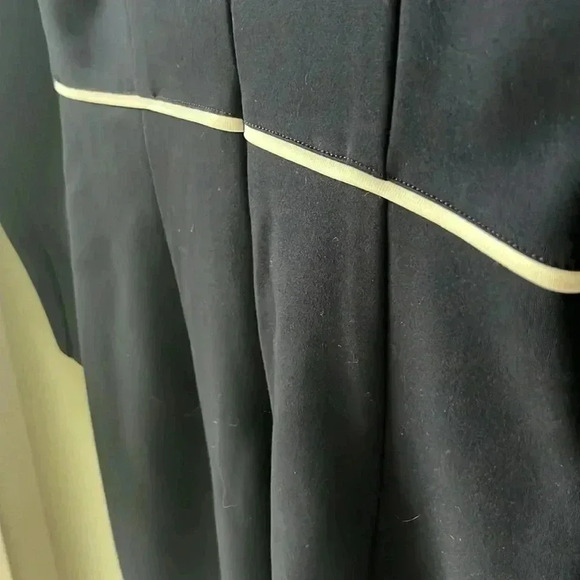 Monique Lagarde Tailored Contrast Stitch Navy and White Long Sleeve Dress Size L - Picture 8 of 12